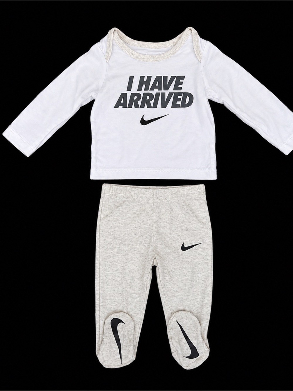 Nike White and Black 'I Have Arrived' Kids Matching Set